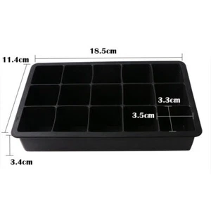 Eiswürfelform aus Silikon 15 Würfel Jumbowürfel Riesenwürfel 4 Formen BPA-Frei - Bild 1 von 6