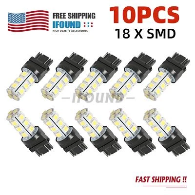 CAHUCZLHOZ 10x 3157 3156 18SMD LED Reverse Tail Brake Parking Light Bulbs 6000K Super White