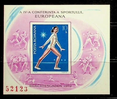 ROMANIA Sc 2868(NOTE) NH 2 IMPERF SOUVENIR SHEETS OF 1979 - OLYMPICS - Image 1 of 2