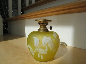 Antique Thomas Webb Cameo Glass Miniature Lamp base Solomon Seal - Picture 1 of 6