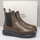 Alexander McQueen Brown Leather Hybrid Chelsea Boots Size 43 E