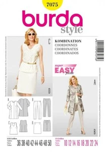 BURDA 7075 MISSES' COORDINATES Sewing Pattern Sizes 10 - 24 Skill: SUPER EASY - Picture 1 of 6