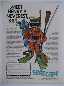 Seascape Golf & Schläger Club Eigentumswohnungen Destin Fl. Vintage 1974 Original Printanzeige - Bild 1 von 10