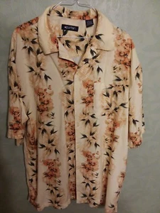 Großes gelbes Hawaiihemd Aloha Puritan schwarz Herren Blumenmuster L 42/44 - Bild 1 von 4