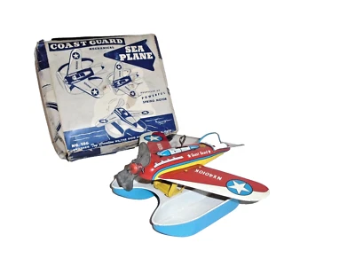 Vintage Ohio Art Wind Up Coast Guard Sea Plane in the Box - Original Condition - Image 1 of 4