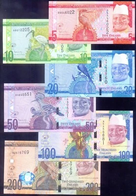 Gambia 5 - 200 Dalasis  2015  P31 - 36  UNC - Image 1 of 2