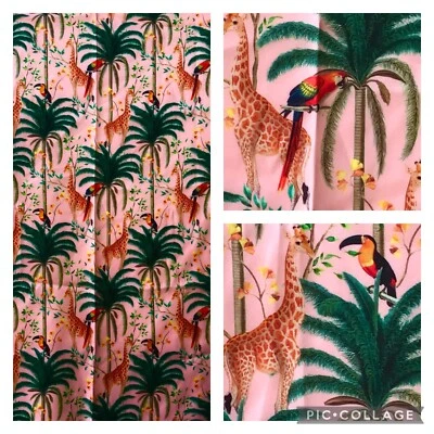Винтажный шарф Capittana с тропическим принтом шаль 40 дюймов x 404 дюйма жираф попугаи ладонь - Изображение 1 из 4