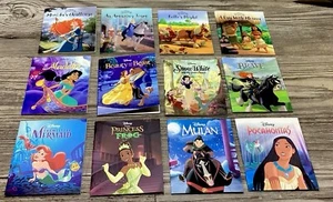 12 Disney Bedtime Story Books Various Scholastic Mermaid Mulan Beauty Snow White - Picture 1 of 18