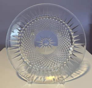 Vintage Clear Glass Cake Plate 10" Diameter Star Center-Diamond - Picture 1 of 7