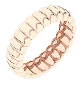 5.55 MM Eternity Anniversary Wedding Ring Band 10K/14K/18K Solid Rose Gold - Picture 1 of 10