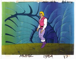 PRINCE ADAM, HE-MAN Cel Masters of the Universe MOTU +Presentation Background - Picture 1 of 1