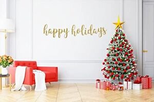 Happy Holidays Banner Gold Glitter Paper Sign 6.5"X 10' New Years Decoration