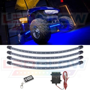 4pc LEDGLOW BLUE LED GOLF CART KART NEON UNDERBODY UNDERGLOW LIGHT KIT for EZGO - Picture 1 of 6