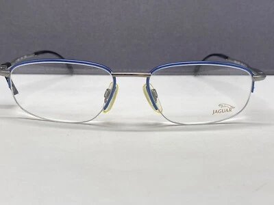 Jaguar Brille Herren Blau Halbrand groß XL 3323 Metall Rechteckig germany - Bild 1 von 4