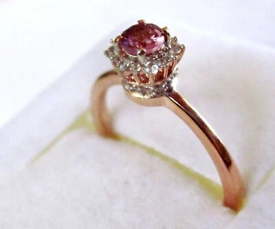 Purple Pink Spinel Crown Ring / size 10 / 14K Rose Gold over 925 Sterling Silver - Image 1 of 4