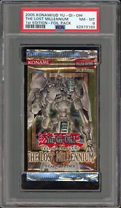 Yu-Gi-Oh! The Lost Millennium 1st Edition Sealed/Authentic Booster Pack PSA 8