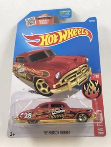 Hot Wheels 2016 HW Flames 7/10 '52 Hudson Hornet Dark Red w/Gold 5 Spk 97/250 - Picture 1 of 2