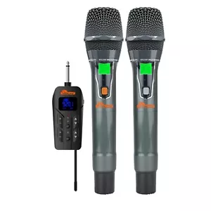 IDOLpro UHF-20 Dual Wireless Microphone Set With Rechargeable Receiver -NEW 2025 - Picture 1 of 3