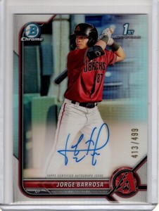 JORGE BARROSA 2022 Bowman Chrome 1st Refractor AUTO / AUTOGRAPH # /499