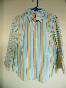 NWT J.Crew Striped shirt Top Blouse size L  - Picture 1 of 4