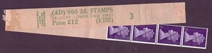 SG729 3d Violet Machin vertical coil leader. Code AD, 960 per roll. - Picture 1 of 2