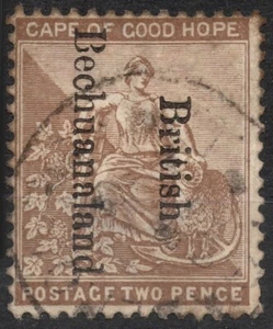 SG39 1895 2d BECHUANALANDIA Cabo de Buena Esperanza sellos sobreimpresos lectura hacia abajo - Imagen 1 de 2