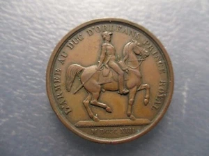 MEDALLA FRANCIA 1842 LUIS PHILIPPE I LUIS FELIPE I MUERTE DEL DUQUE DE ORLEANS - Picture 1 of 2