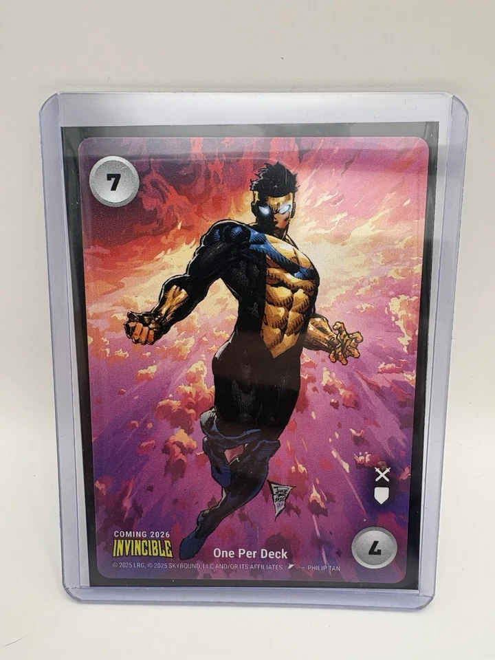 OverPower Card Game Origins 2025 Invincible Promo Card Sdcc Rare - Image 1 of 2