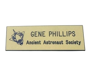 Ancient Astronaut Society Name Badge Gene Phillips Founder UFO Research 1970s - Picture 1 of 9