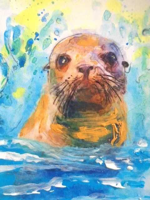 ACEO - SEA LIFE SEAL Arte *** Tempo Limitado Apenas VENDA!! - Imagem 1 de 1