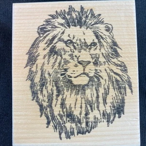 Lion Head Rubber Stamp 3 x 4 inches Regal King of the Jungle Unbranded - Picture 1 of 3