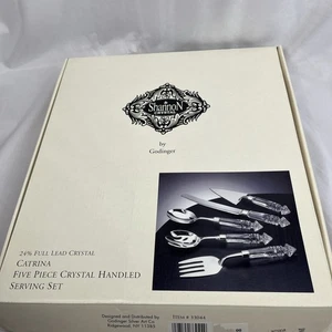 New In Plastic! SHANNON CRYSTAL HANDLED GODINGER CATRINA 5PC SERVING SET - Picture 1 of 5