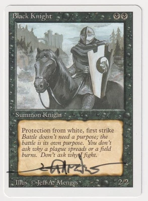 Miscut Signed Black Knight Proof LP Revised Artist Jeff A. Menges MTG Magic AP! - Image 1 of 2