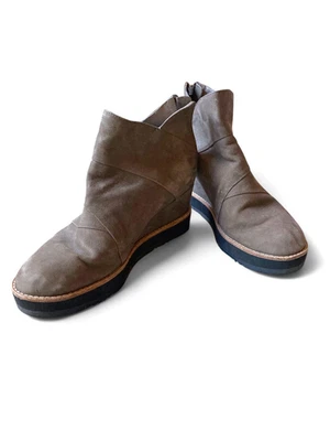 Botines de cuña EILEEN FISHER para mujer Clapton grafito cuero nobuck talla 8 EF48116 Foto 1 de 4