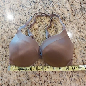 Victoria's Secret Racerback Bra Front Close Underwire Size 32D Brown Push-Up - Picture 1 of 16
