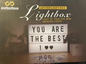 INFINITOO LIGHT UP LETTER BOX SIGN WEDDING PARTY CINEMA PLAQUE LED SHOP USB - Picture 1 of 9