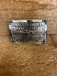 Mutton Bustin' Champion - Hebilla de trofeo de plata de Cowpuncher - Imagen 1 de 2
