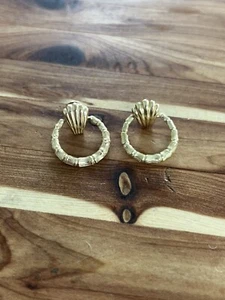 Vintage 14K Yellow Gold Ladies Bamboo Stud  Earrings for Pierced Ears - Picture 1 of 6