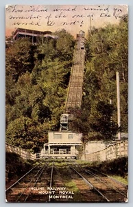 Canada Incline Railway Mount Royal Montreal 1908 cartolina antica - Foto 1 di 2