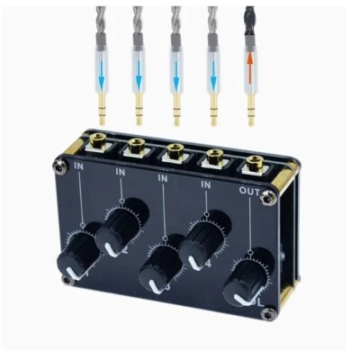 Mini Portable Stereo 4 Channel Audio Mixer Passive Live Studio Console Recording - Image 1 of 4