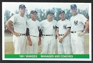 1984 TCMA  1961 YANKEES Manager & Coaches UNSIGNED  5-3/4 x 3-3/4  PHOTO CARD #1 - Picture 1 of 1