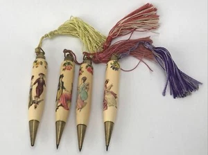 Set Of 4 Antique Chatelaine Pencils Germany Fob Pencils - Picture 1 of 9