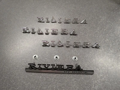 68 69 Buick Riviera Hood Letters & Fender Letters & Trunk Emblem Set 1968 1969 - Image 1 of 4