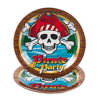 Pirate Plates Pirates Skull Bones Lunch Dinner Disposable Paper Plate Pack of 8 - image 1 of 3
