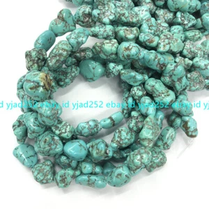Blue Turquoise Side Drill Nugget Beads Size 10-15mm 15'' Strand - Picture 1 of 12