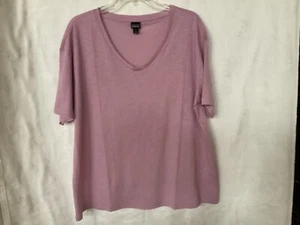 Patagonia Women XL LILAC Organic Cotton Blend V-Neck Short Sleeve-NEW - Picture 1 of 6