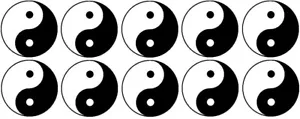 Vinyl Aufkleber 10x40mm Yin Yang Laptop Chinesische Philosophie Tai Chi I Ging Taoismus - Bild 1 von 2