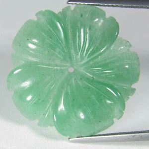 20.00Cts Natural 100% Gorgeous Green Agate Flower Carving Loose Gemstone Ref-VDO - Picture 1 of 4