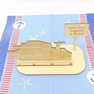 Geldgeschenk Personalisiert zum Geburtstag Rente Kreuzfahrtschiff Urlaub   18cm - Bild 1 von 5