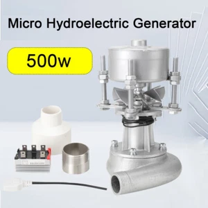 Mikro Wasserkraft Generator 500W Wasserkraftwerk Wasserturbine Generator - Bild 1 von 12